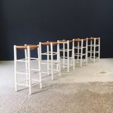Rustic Handcrafted High Stools, France, 1940s, Set of 5