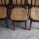 Series of 6 kohn bistro chairs curved wood and cannage