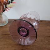 Tall purple glass candle holder / tealight holder