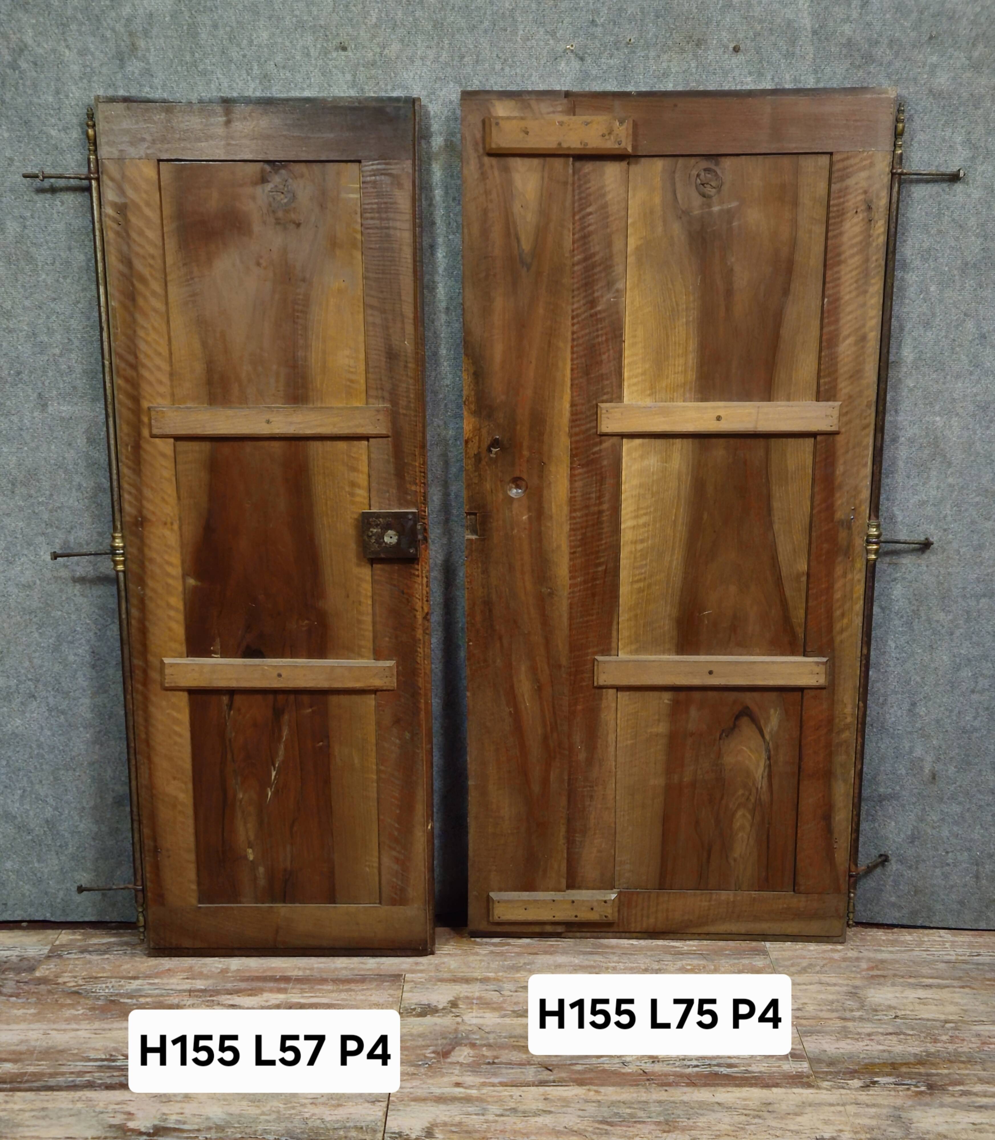 Pair of walnut wardrobe doors, dated 1895 / for cupboard