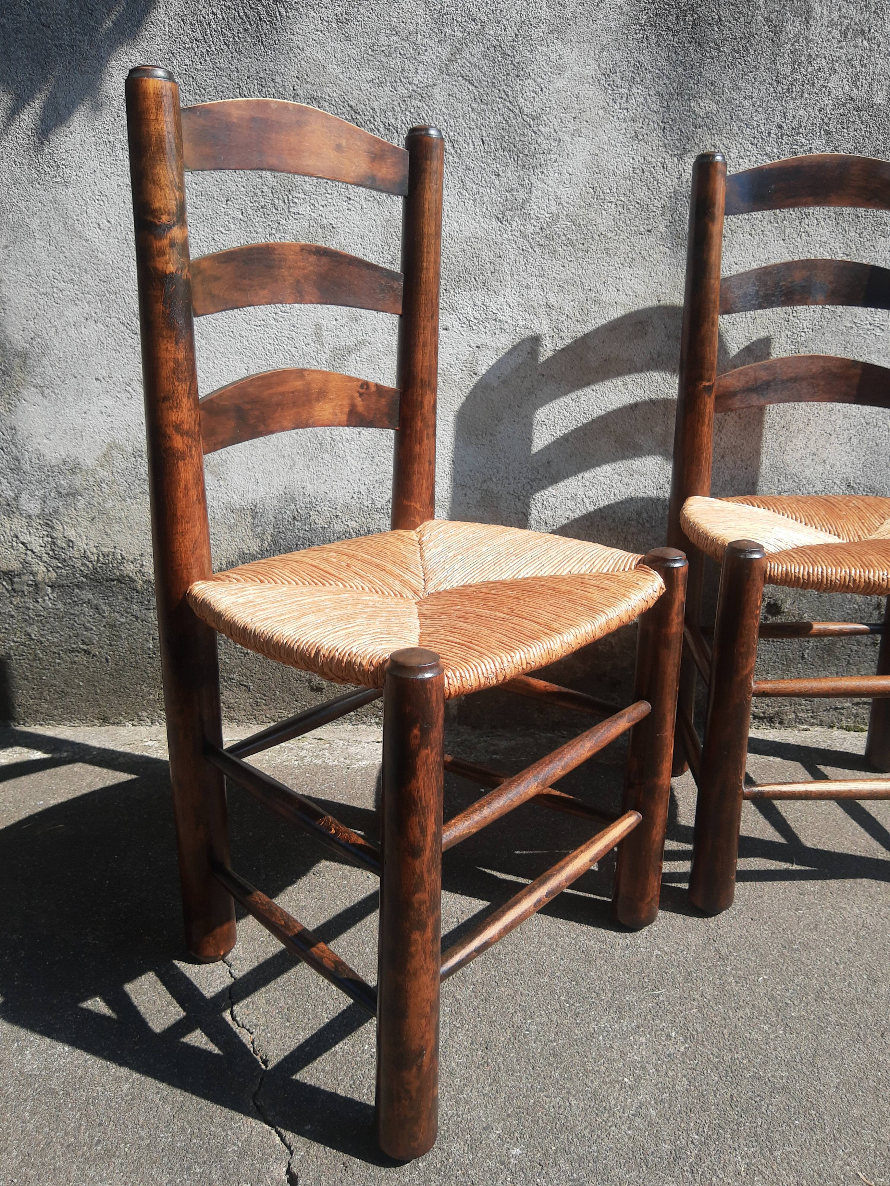 Pair of mulched brutalist chairs and wood