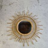 Round rattan mirror 1970