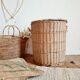 Old rattan laundry basket