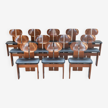 Set of 12 Afra & Tobia Scarpa chairs mod. Africa - Gruppo Unico, 80/90