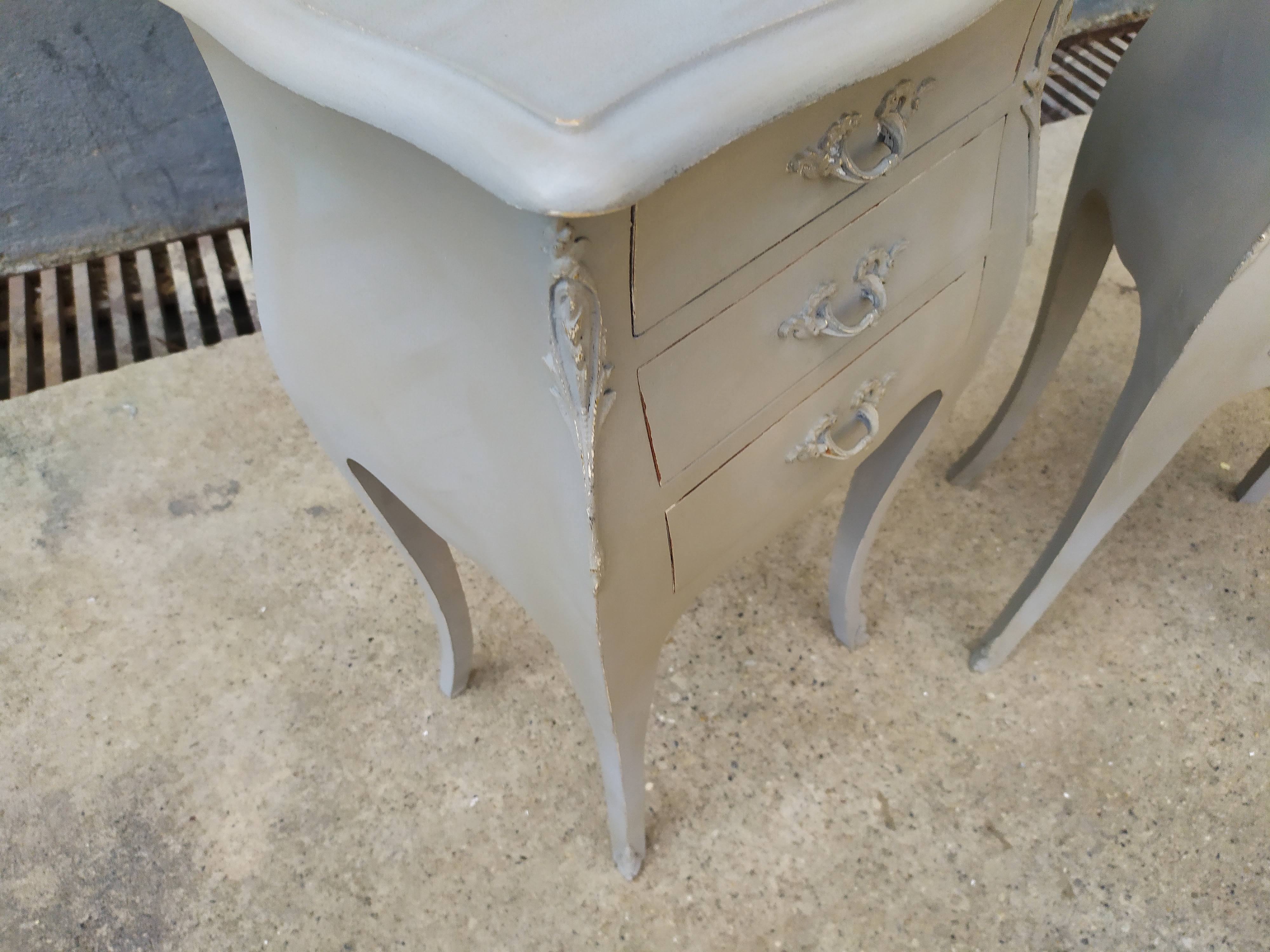 Pair of bedside Louis XV shabby style