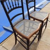 Two quality wooden cane chairs totally relooked