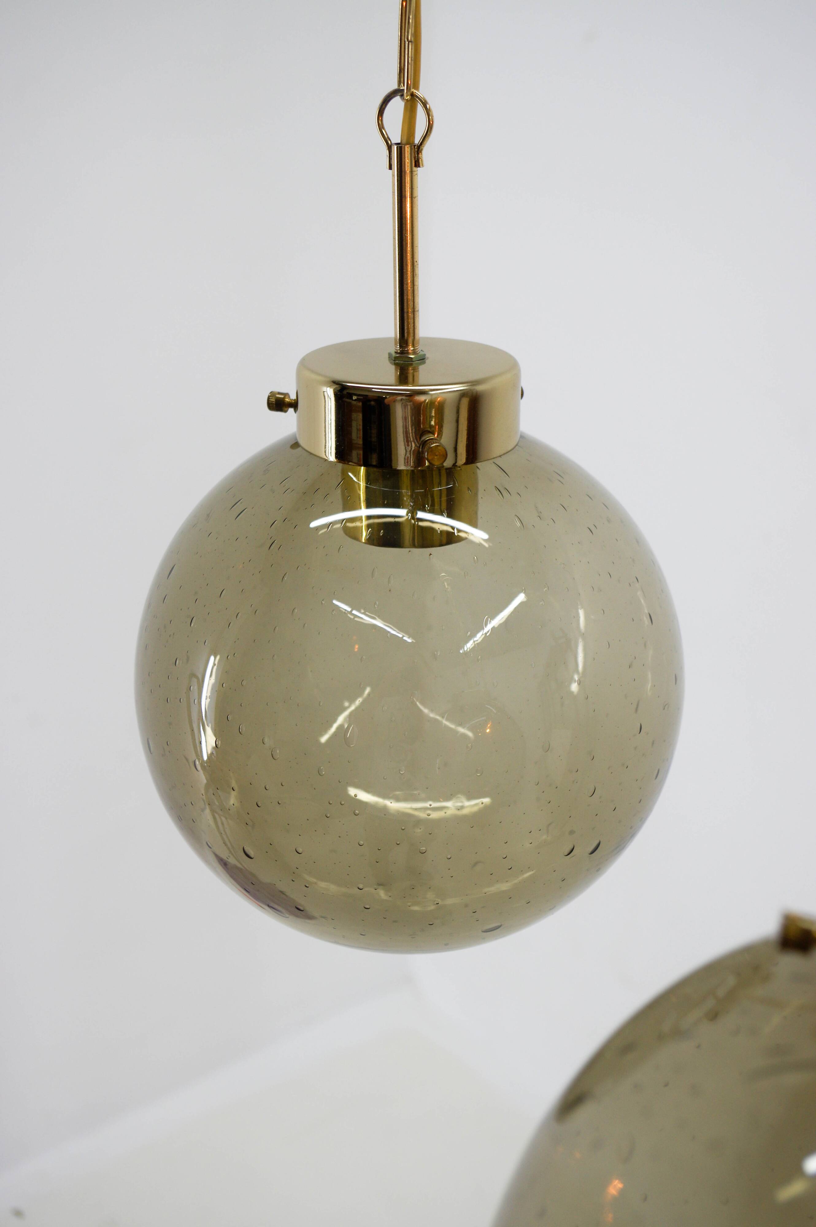 Set of Three Glass Pendants by Kamenicky Senov, 1970s