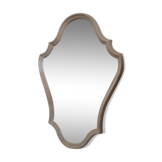 Miroir baroque patiné blanc cassé 39x59cm