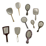 Set of 10 hand mirrors