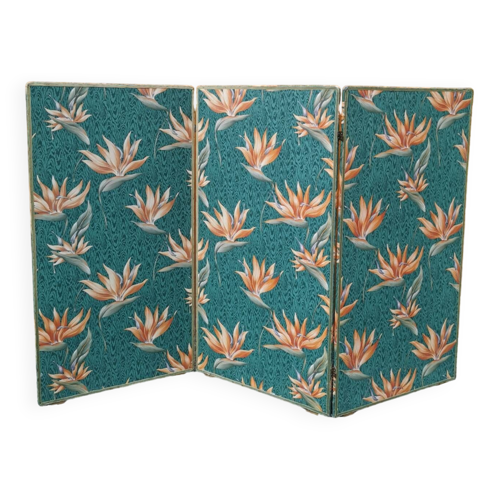 Large vintage fabric screen