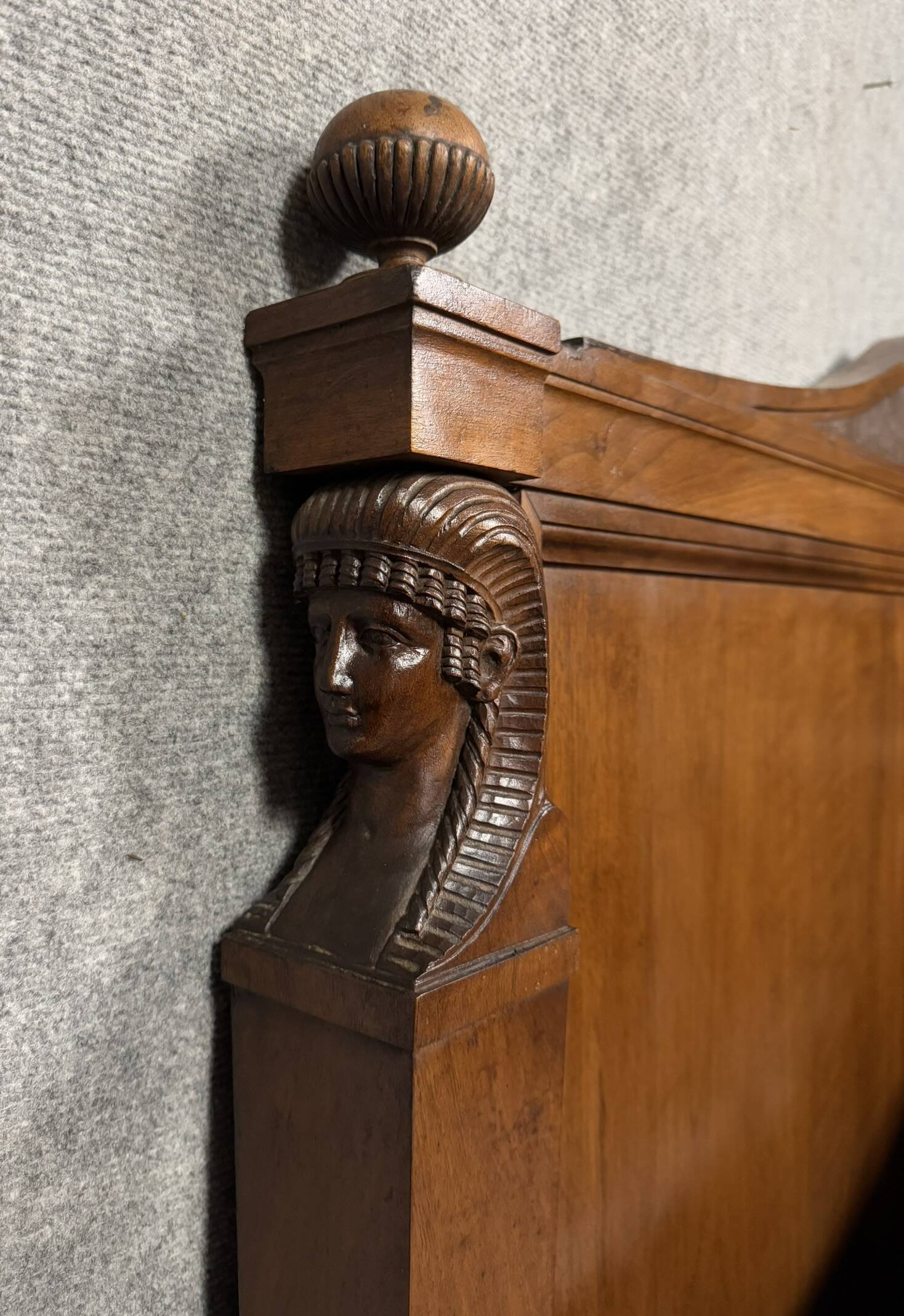 Bastel stamped bed from the Empire Consulate period in walnut circa 1800