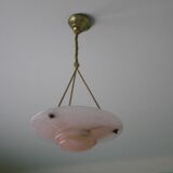 Suspension with Gradient Pink Shade and Braided Rope, 1940s