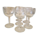 6 verres a pied pour vin cuit ou porto en verre avec une jolie frise