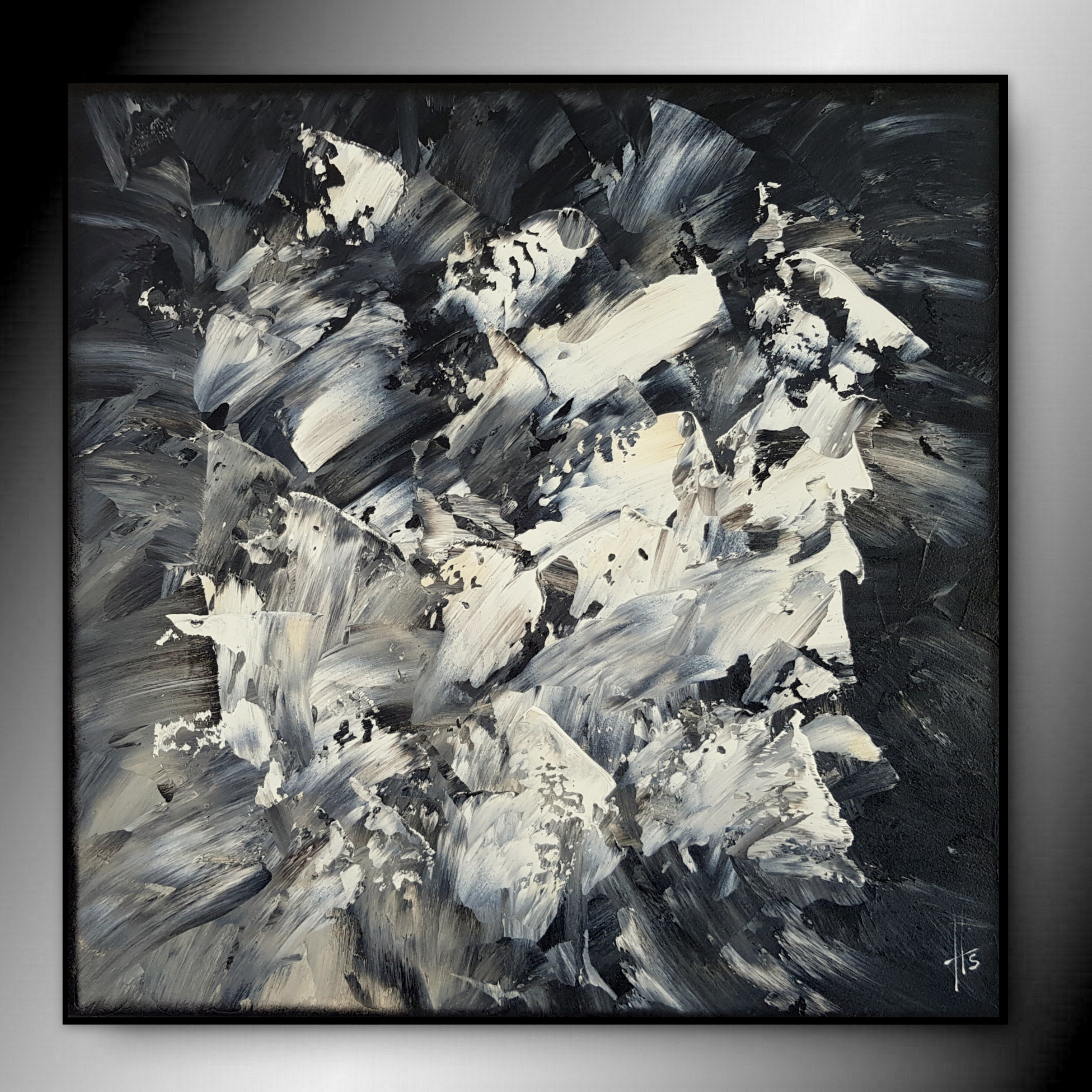 Tableau peinture abstrait "clandestin"