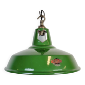 Lampe à suspension industrielle en émail vert de Thorlux, années 1960