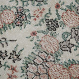 Coral red farmhouse floral rug 206x112cm