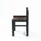 Vintage Brutalist Hide Leather and Wood with Rope Dining Chairs, Set of 2