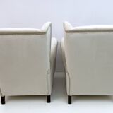 Attributed Gio Ponti Mid-Century Modern Italian Velvet Armchairs, 1950s