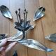 Vintage ashtray flower in silver metal