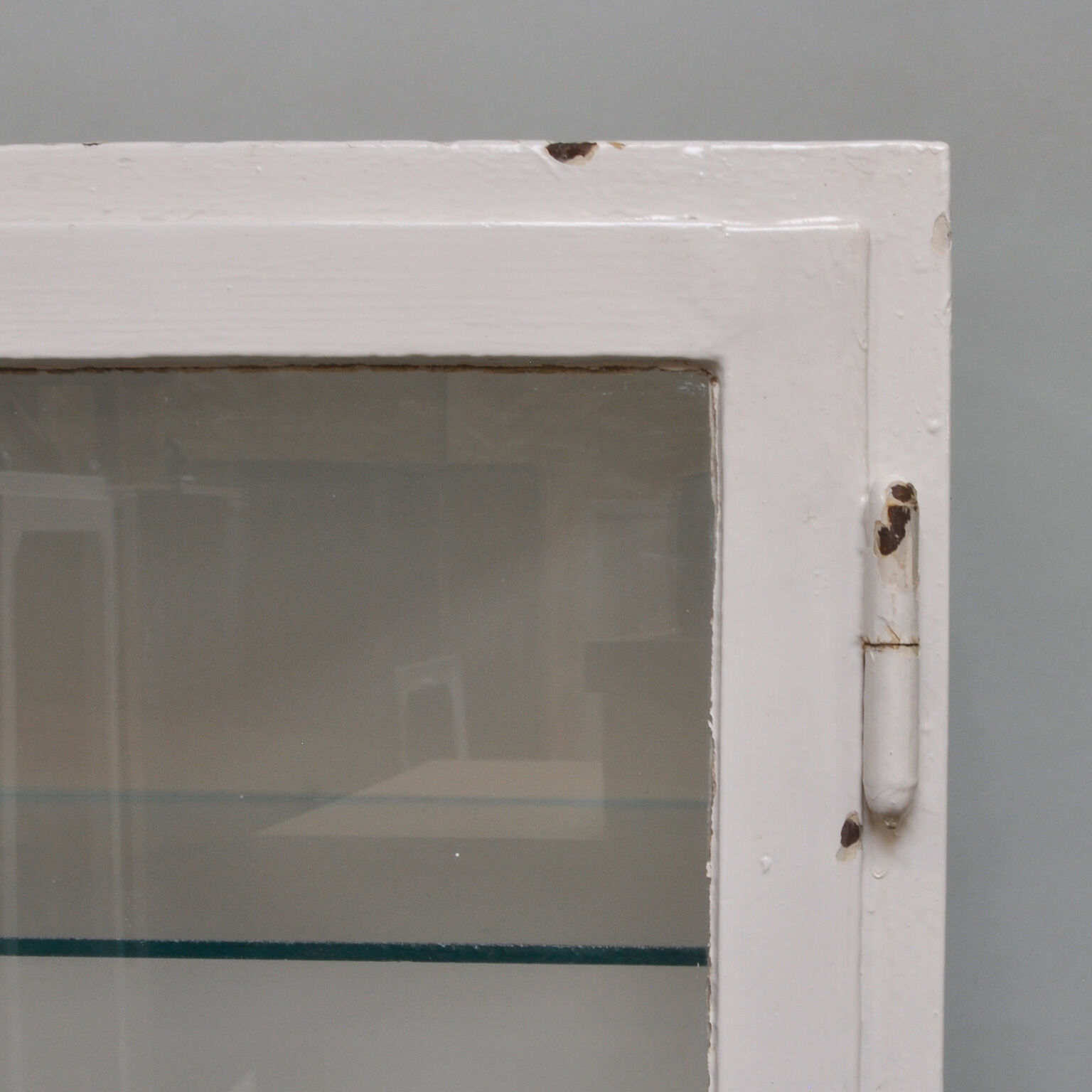 Vintage Iron and Glass Medicine Cabinet, 1940 s