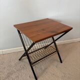 Table pour platine vinyles à armature métallique et plateau en Formica
