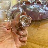 11 chiseled crystal wine glasses