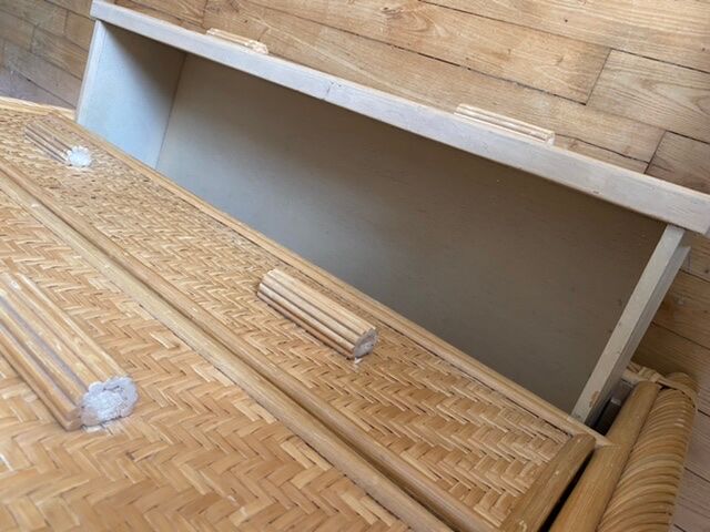 Vintage rattan dresser