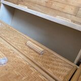 Vintage rattan dresser