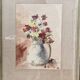 Nature morte, aquarelle bouquet de fleurs, signée L. de Bouvry