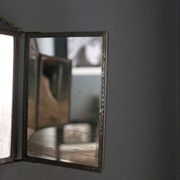 Antique barber triptych mirror, Art Nouveau, circa 1900