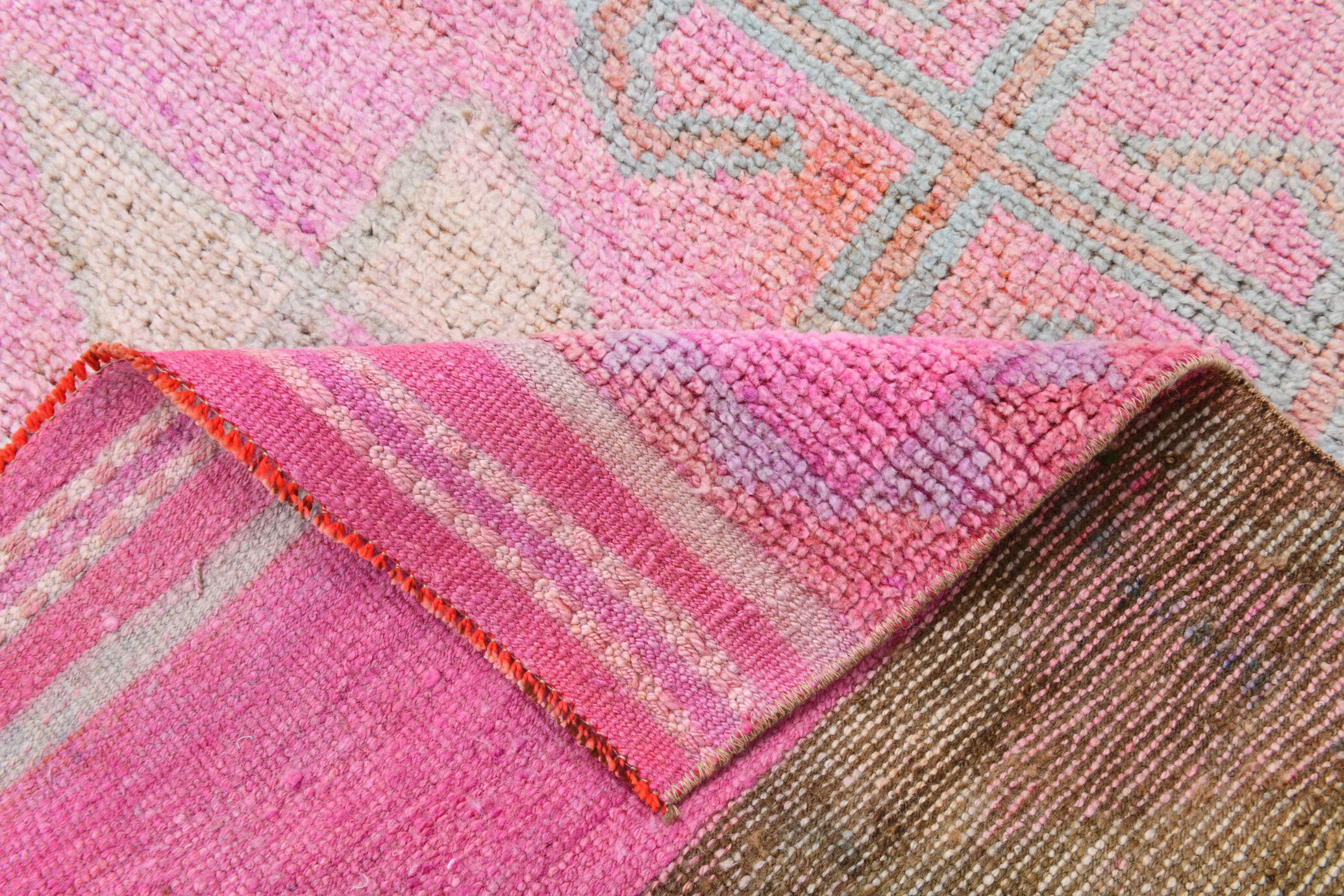 3x11 pale pink vintage runner rug 104x328cm