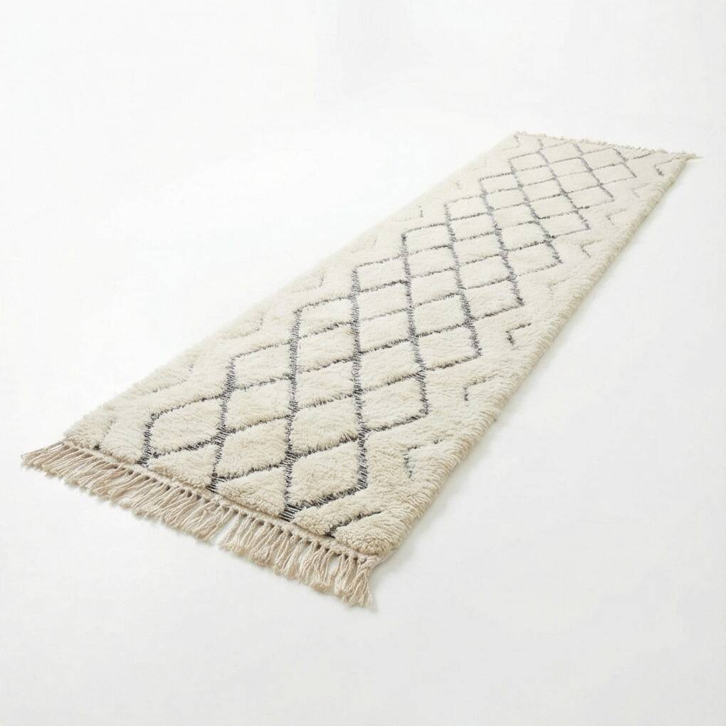 Berber wool hallway rug