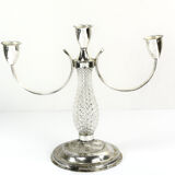1970s three-point plated candlestick, La Pierre, France
