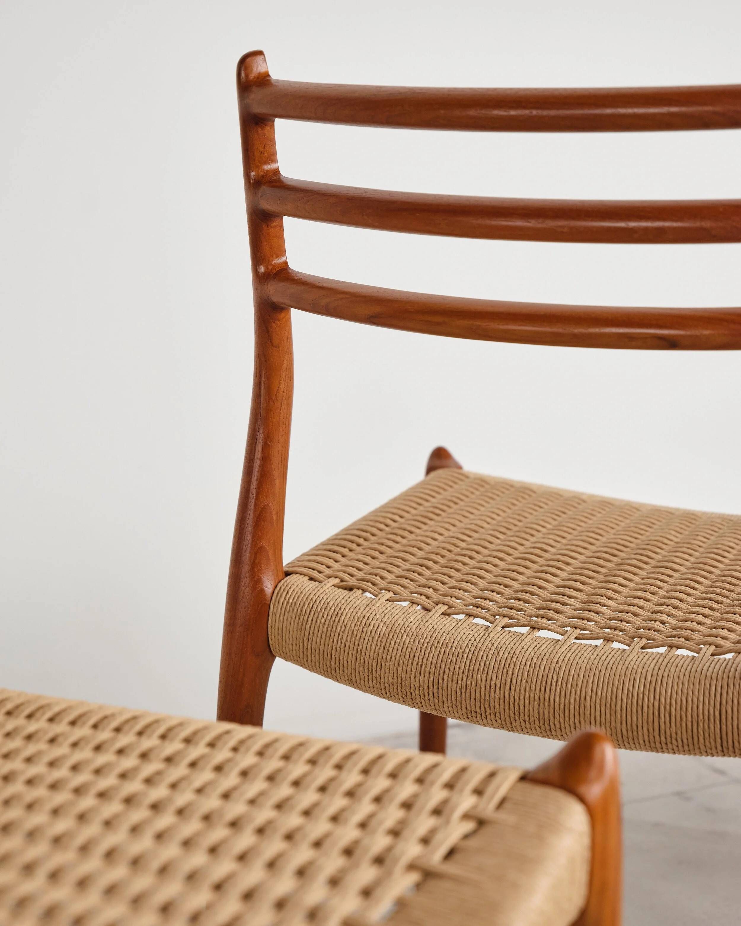 Set of 6 model 78 chairs in teak by Niels O. Møller, Denmark, 1960s.