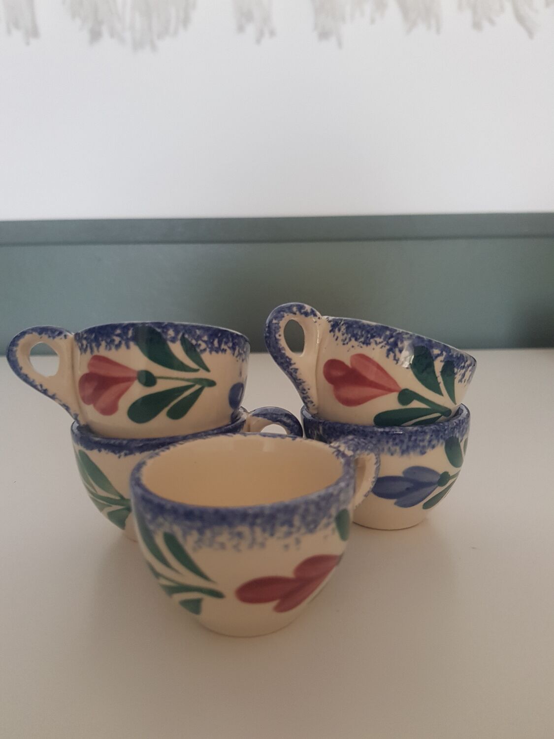 5 Quimper egg cups