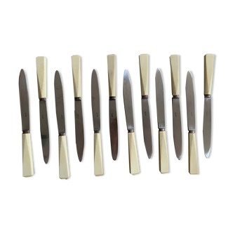 Set of 12 old Nogent knives