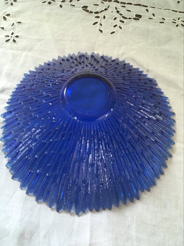 Cobalt blue glass dish
