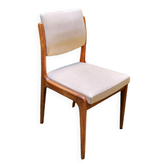 Scandinavian skai and wood chair