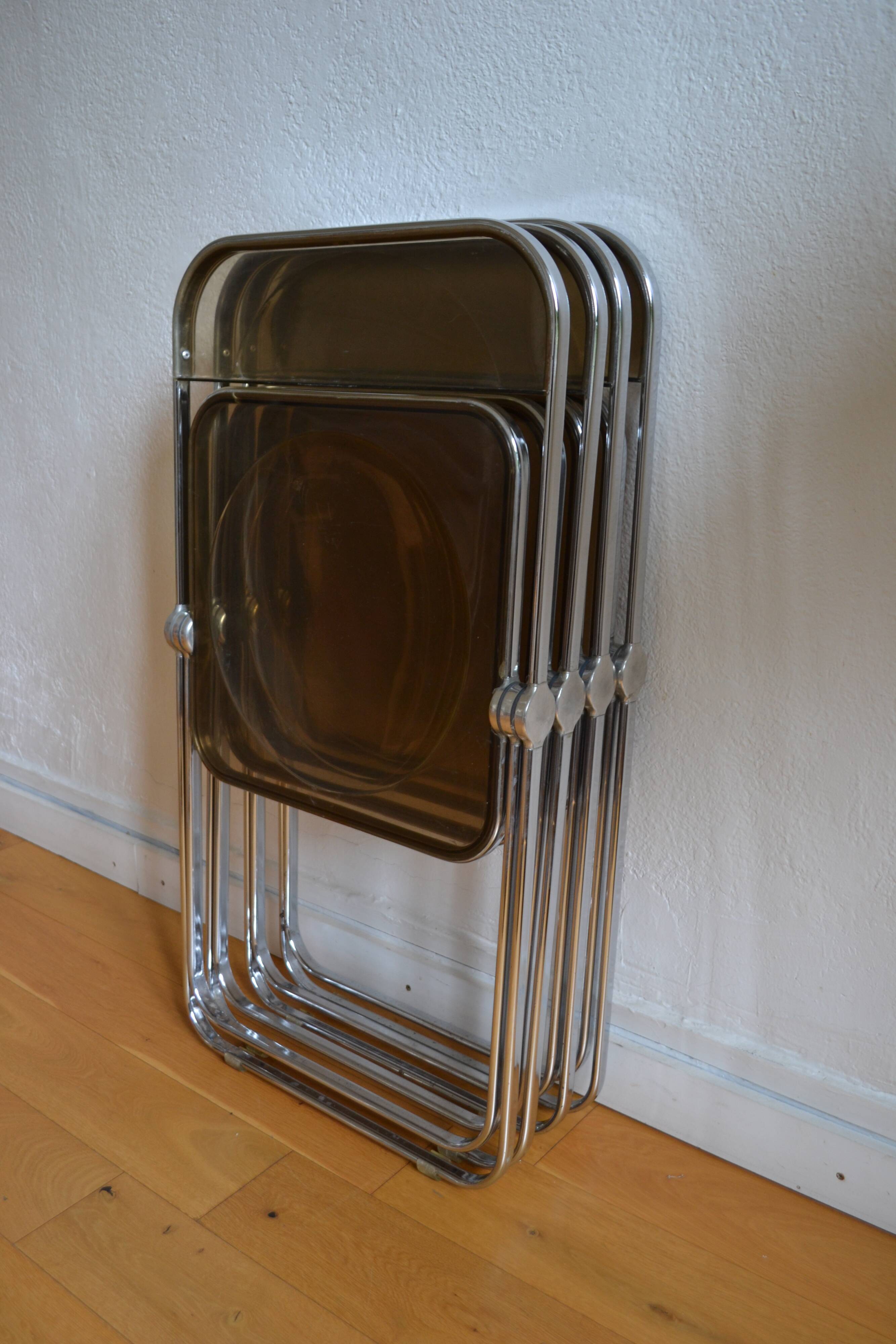4 chaises Plia by Giancarlo Piretti @ castelli circa 1970