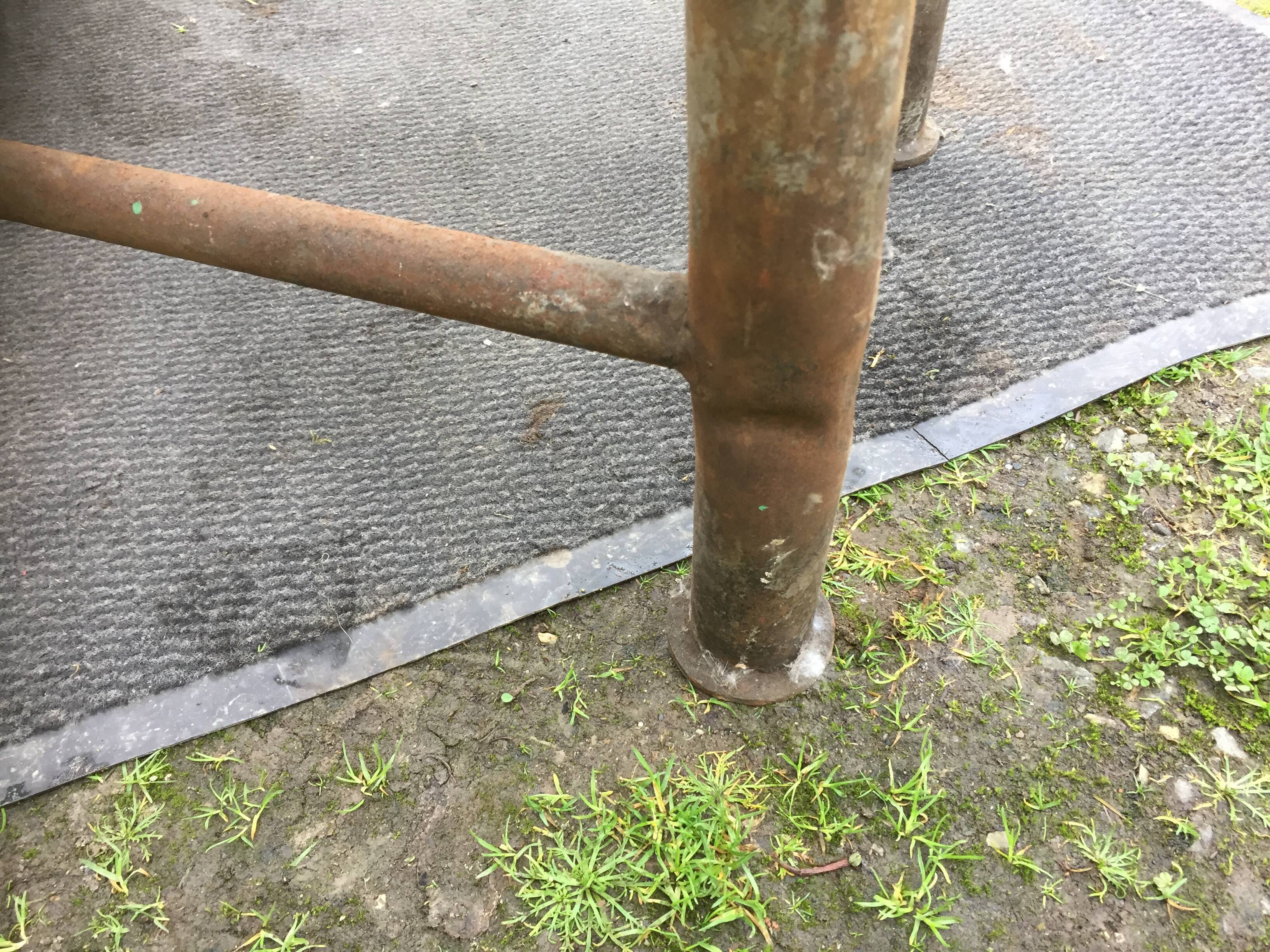 Vintage metal table from an industrial workshop for a makeover