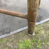 Vintage metal table from an industrial workshop for a makeover