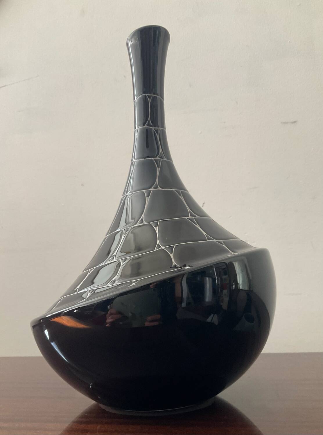 Vintage glazed ceramic soliflore vase