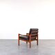 Fauteuil lounge vintage en teck par Illum Wikkelsø pour Niels Eilersen, 1960.
