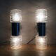 Pair of 70 years double wall light in chrome and glass