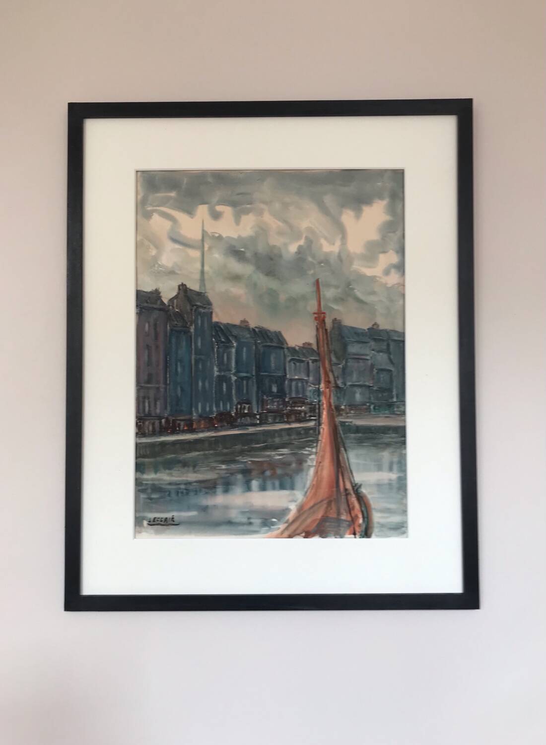 Jean LECLAIR 1919-1996. Honfleur. Watercolour