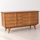 Teak enfilade with herringbone pattern from the 1950s.