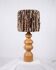 Large oak and wool lamp, French work from the 1960s.