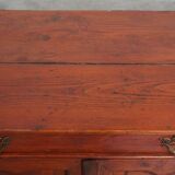 Antique Cabinet in Red/Brown with 2 Doors and a Drawer with Working Lock