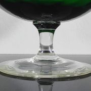 XXL vintage Cognac vase blown glass from Empoli, Italy in emerald green.