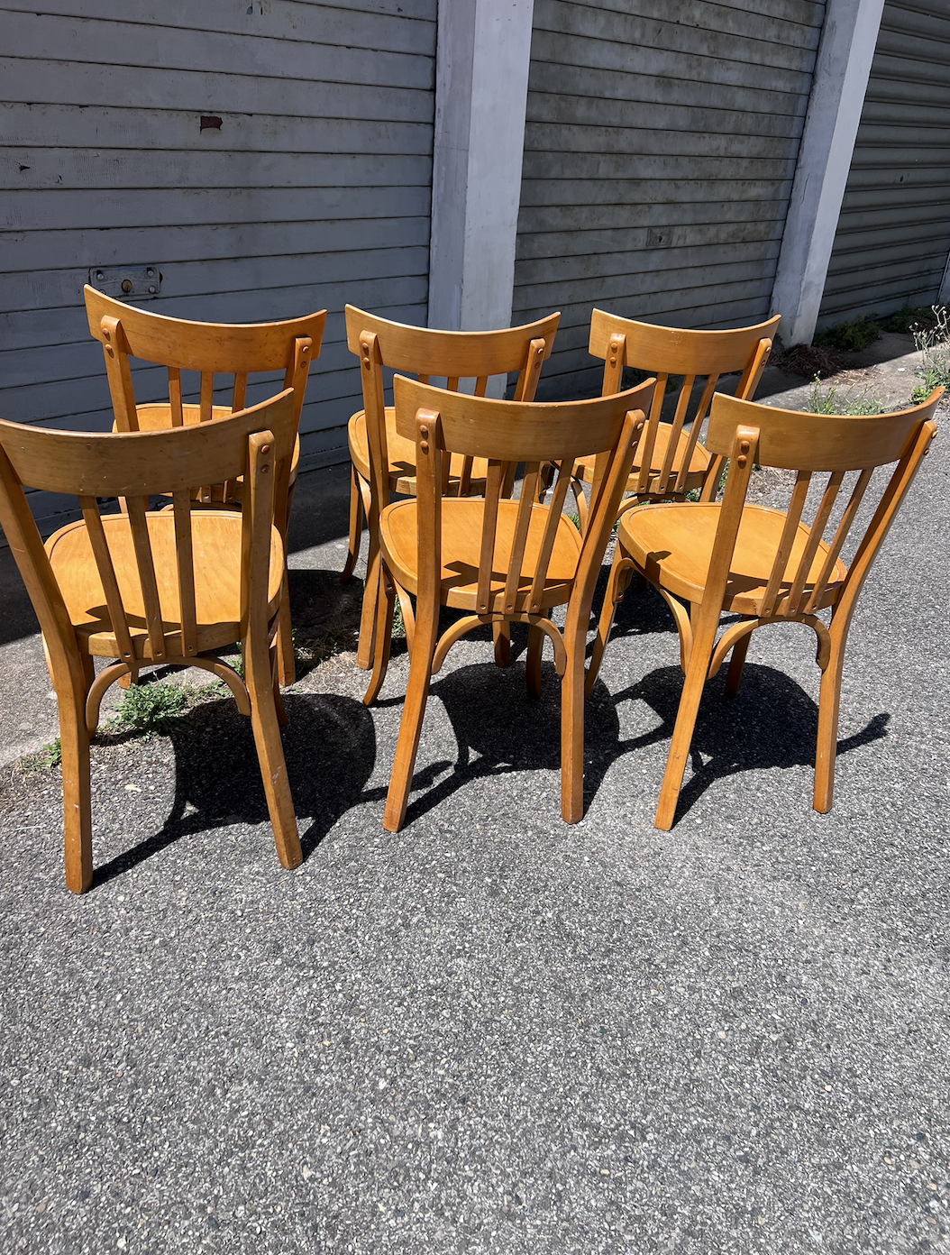 (Lot) 6 chaises Baumann bois clair